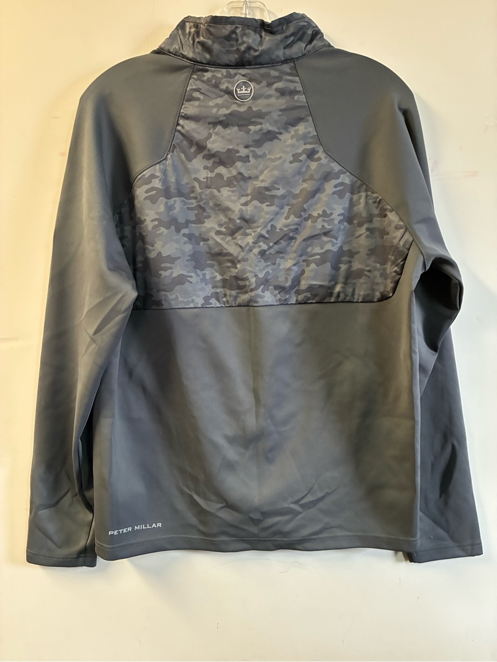 Peter Millar Gray Camo-Panel Half-Zip Pullover Jacket - Picture 2 of 5